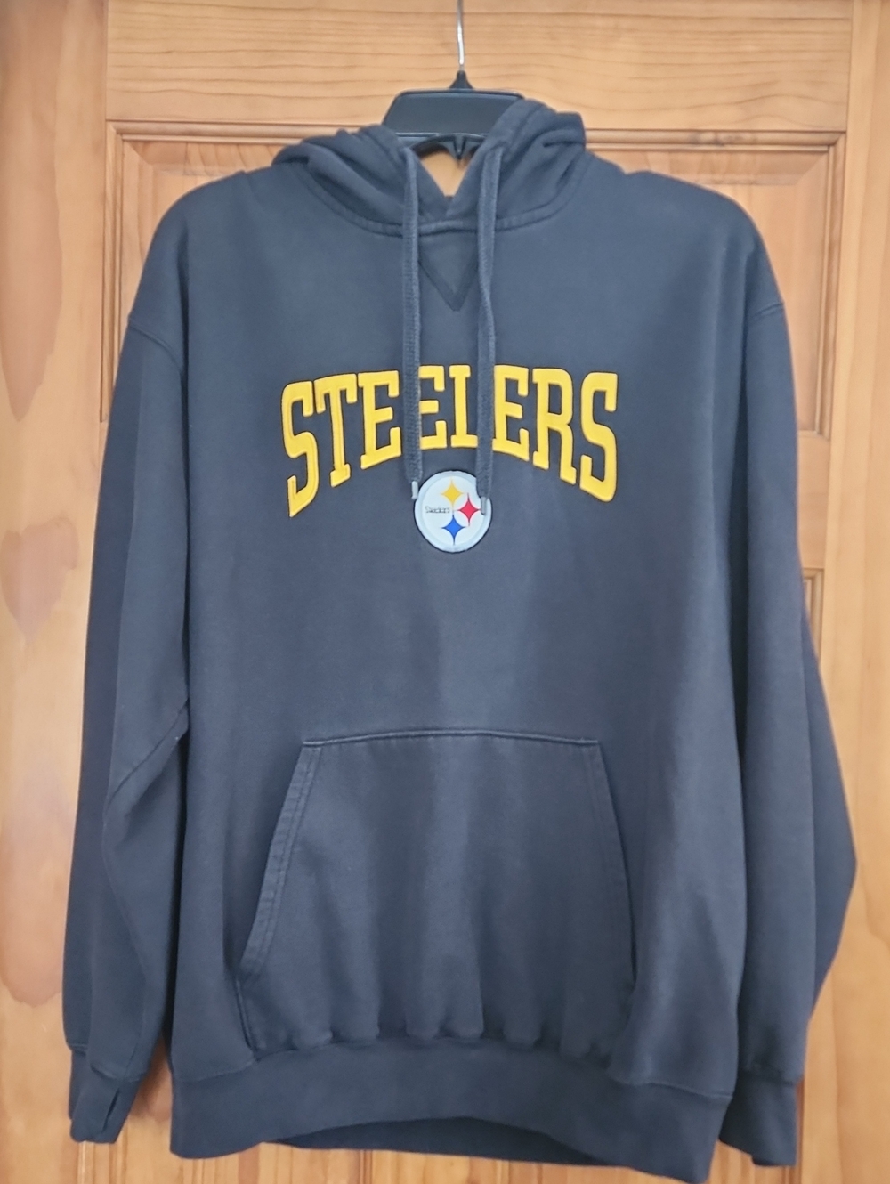 Mens/Boys, NFL Steelers, Black Hoodie, Size Large